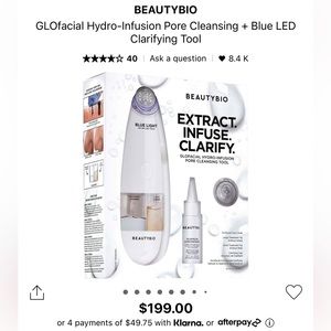 BEAUTYBIO GLOfacial Hydro-Infusion Pore Cleansing + Blue LED
Clarifying Tool